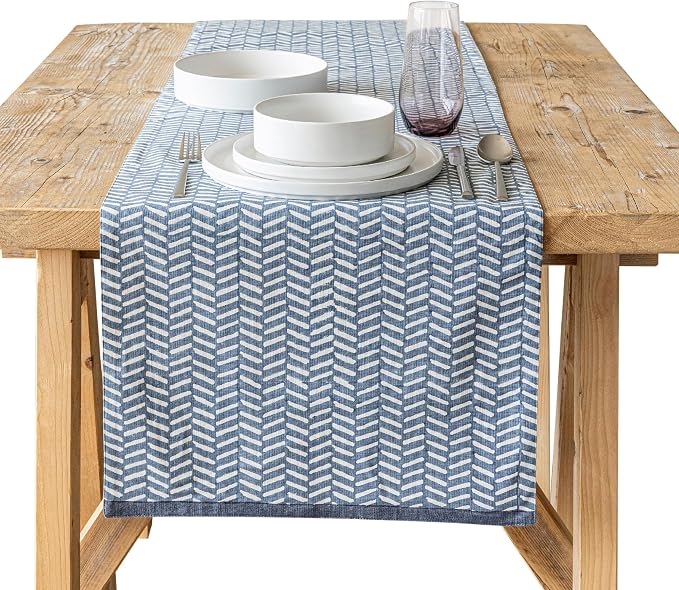 Over&Back 18x90 Hand-Blocked Printed Cotton Table Runner by overback