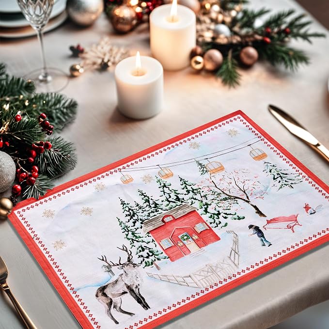 Maison d' Hermine Placemats Set of 4 Reusable 100% Cotton | Cloth Place Mats - Image 5