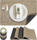 Fyvva Placemats Set of 4 Wipeable Reversible Faux Leather by Fyvva