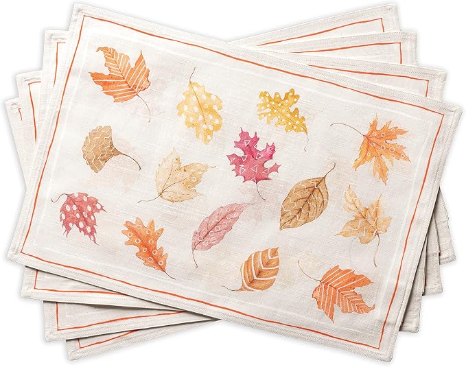 Maison d' Hermine Placemats Set of 4 Reusable 100% Cotton | Cloth Place Mats by MaisondHermine