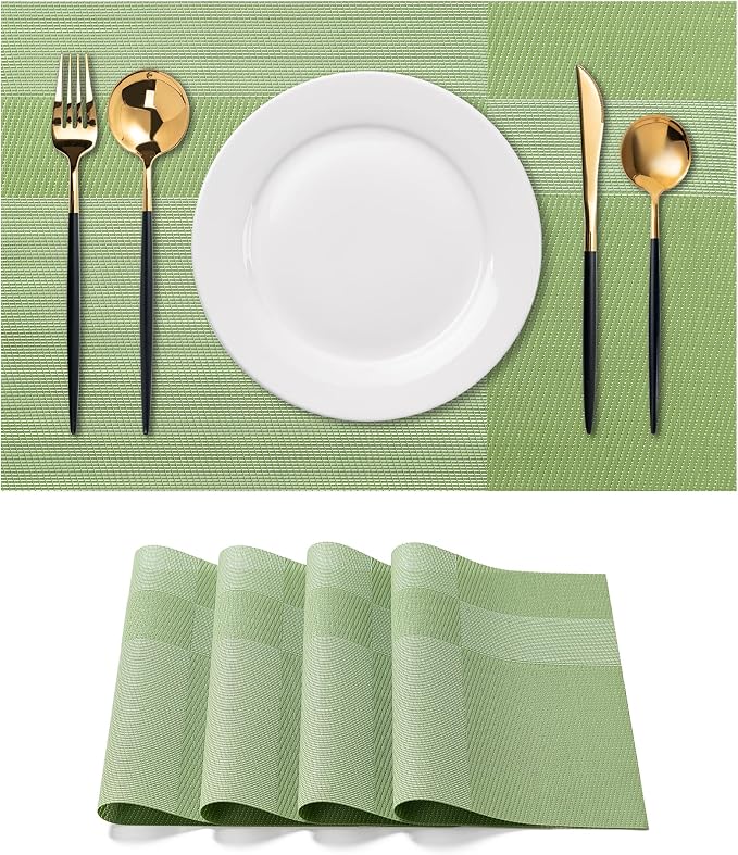Placemats Set of 4 Washable Indoor | Outdoor Vinyl Place Mats by CADONO
