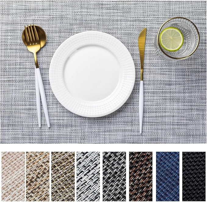 LEXMORE Placemats Set of 4 Vinyl/Plastic Woven Place Mats by lexmore