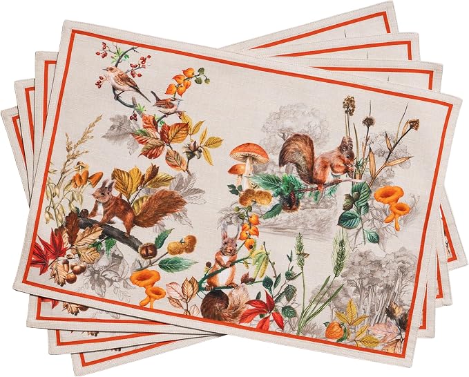 Maison d' Hermine Placemats Set of 4 Reusable 100% Cotton | Cloth Place Mats by MaisondHermine