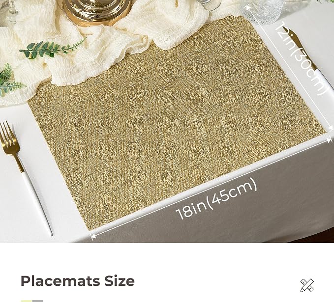 Leetaltree Gold Placemats Set of 6 - Image 4