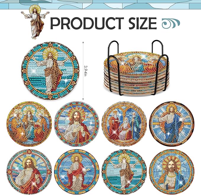 Jesus Diamond Art Coasters - Image 2
