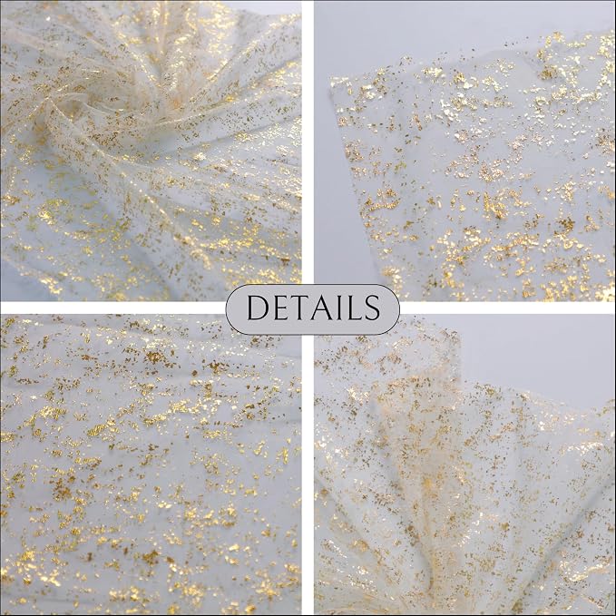 Snowkingdom 3Pcs 10Ft Gold Table Runners, Sheer Gauze Chiffon Cheesecloth - Image 4
