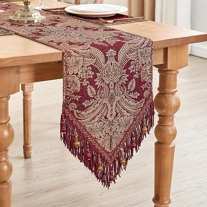 Loom and Mill Luxury Table Runner 90 Inches Long, Classic Jacquard Dining Table - Image 6