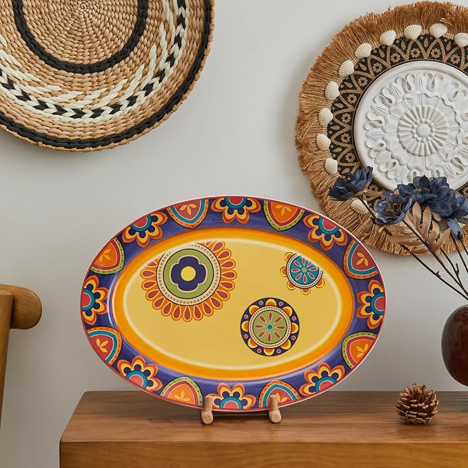 Bico Tunisian 16 plus 14 inch Oval Platters Set, Microwave and Dishwasher Safe - Image 4
