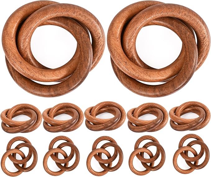 ALPHA Living HOME Set of 12 Decorative Wooden Napkin Rings by ALPHALivingHOME