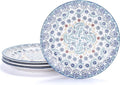 Bico Blue Talavera Salad Plates Set of 4, 8.75 Inch Ceramic Dessert Plates by Bico