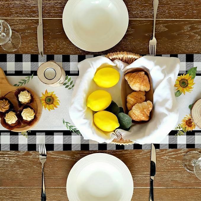 Sunflower Summer Table Runner 13x120 Inch, Kitchen Dining Table Decoration - Image 5