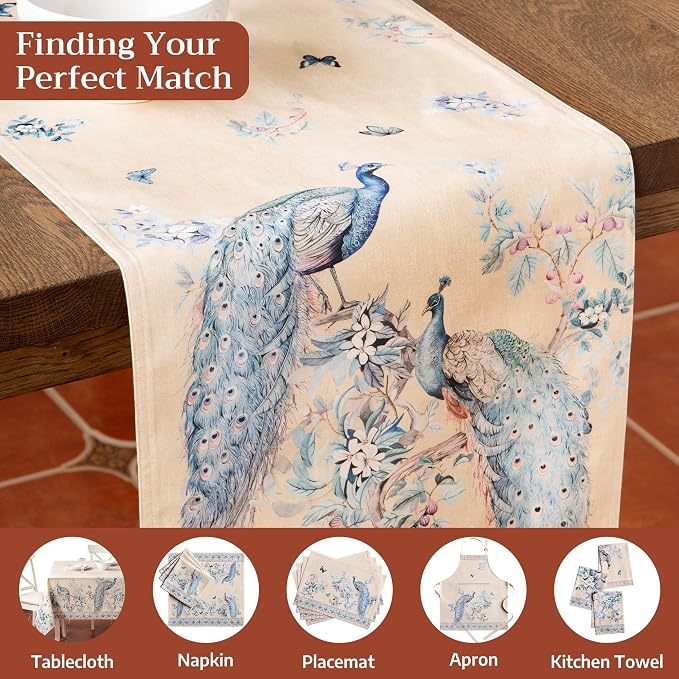 Maison d' Hermine Table Runner 100% Combed Cotton 14.5"x108" | Table Runners - Image 7
