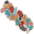 Beaded Table Runner 13x36 in, Leaf Design, Glass Beads | Hand-applied glass by CLEENTABLE