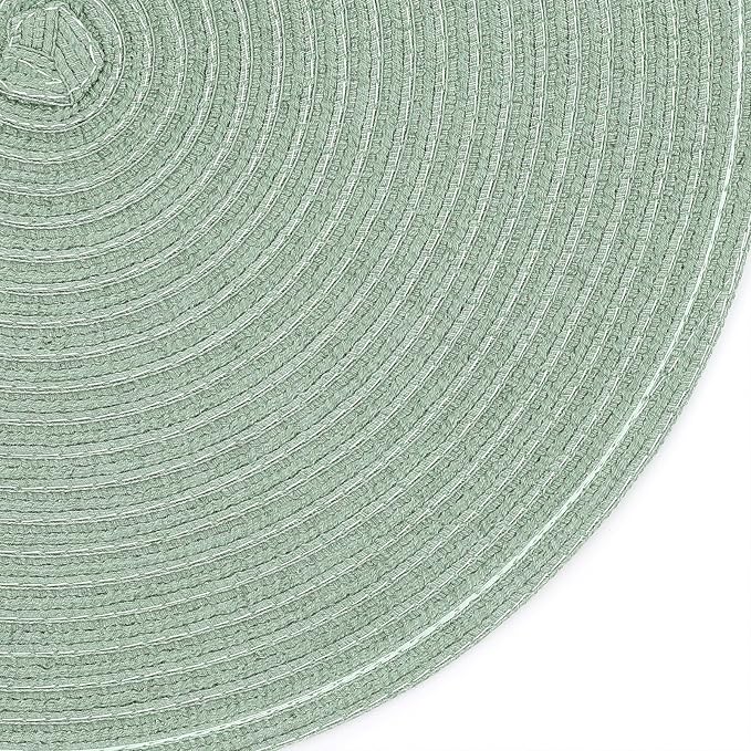 SHACOS Round Placemats Set of 4 Woven Braided Table Placemats 15 inch Cotton - Image 9