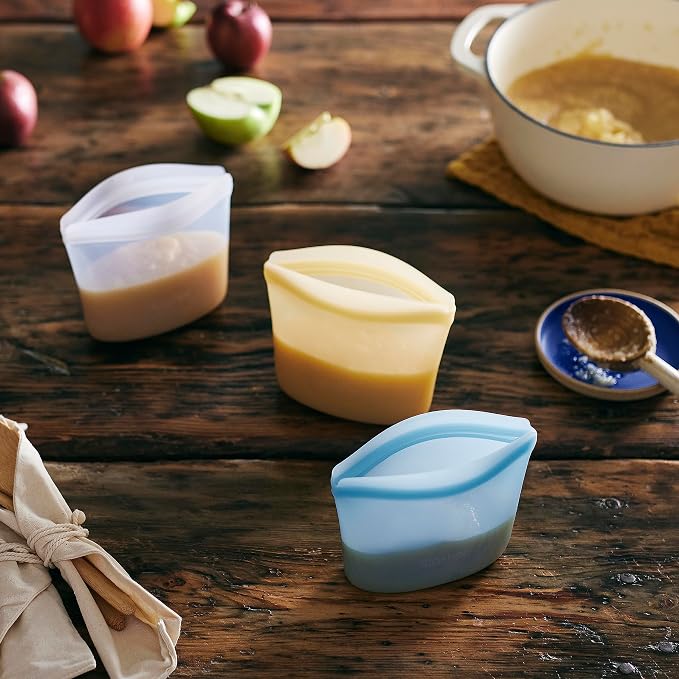 Stasher Premium Reusable Silicone Food Storage Bowl, Deep Ocean, 1-Cup | - Image 3