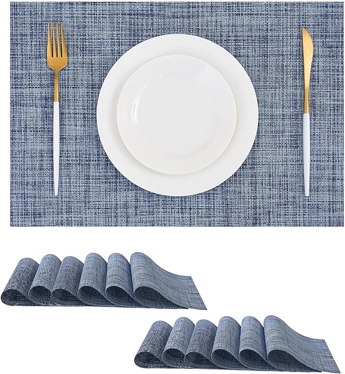 Leetaltree Deep Navy Woven Placemats Set of 12 by Leetaltree-ArtatEveryTable
