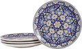 Bico Mandala Kaleidoscope Salad Plates Set of 4, 8.75 Inch Ceramic Dessert by Bico
