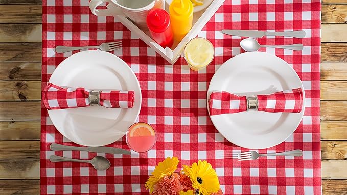 DII Checkered Tabletop Collection 100% Cotton, Machine Washable, Tablecloth - Image 4