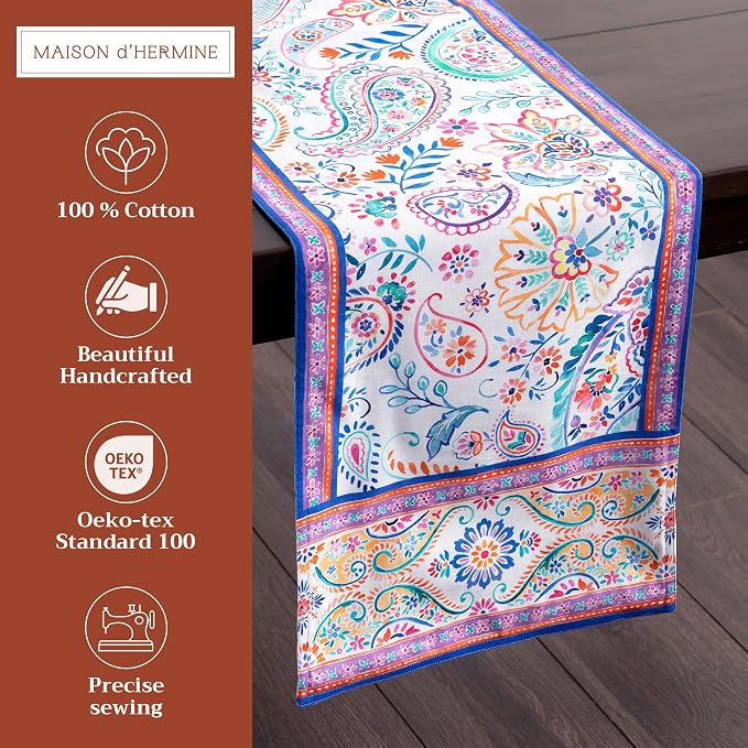 Maison d' Hermine Table Runner 100% Cotton 14.50" x 72" | Table Runners 72 - Image 2