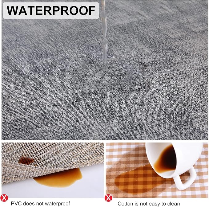 Faux Leather Heat Resistant Placemats 6 Packs, Waterproof Wipeable Dining PU - Image 4