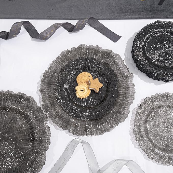 U-QE 60PCS Clear Black Plastic Plates, Heavy Duty Black Disposable Plates - Image 9