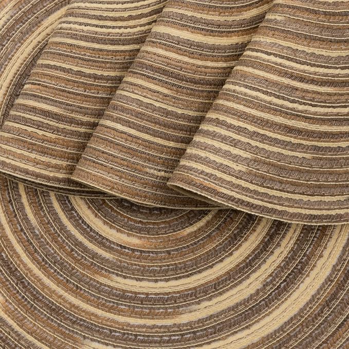 SHACOS Round Braided Placemats 15 inch Set of 4 Variegated Washable Kitchen - Image 4