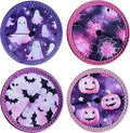 Set of 4 Themed Drink Coasters for Wine Glasses | Reusable Slip-On Stemmed by UBUN2