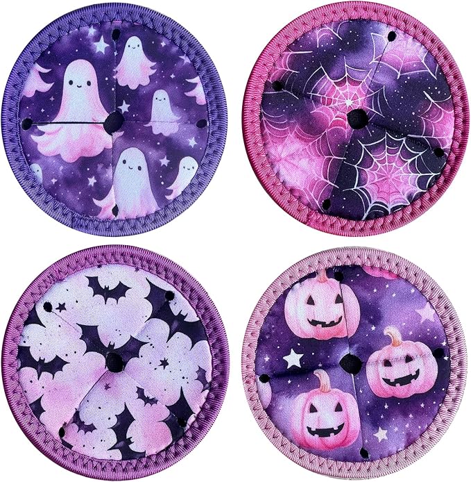 Set of 4 Themed Drink Coasters for Wine Glasses | Reusable Slip-On Stemmed by UBUN2