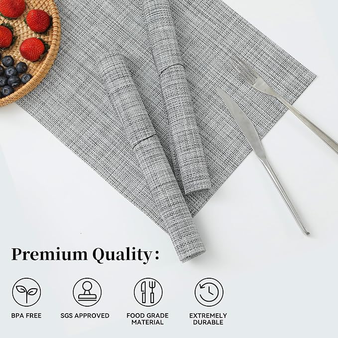 Leetaltree Linen Grey Placemats Set of 8 - Image 2
