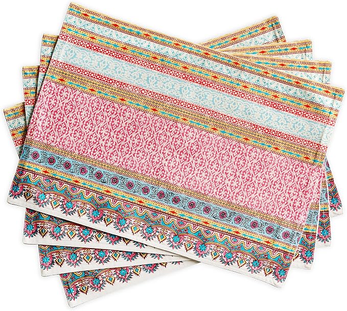 Maison d' Hermine Placemats Set of 4 Reusable 100% Combed Cotton | Cloth Place by MaisondHermine