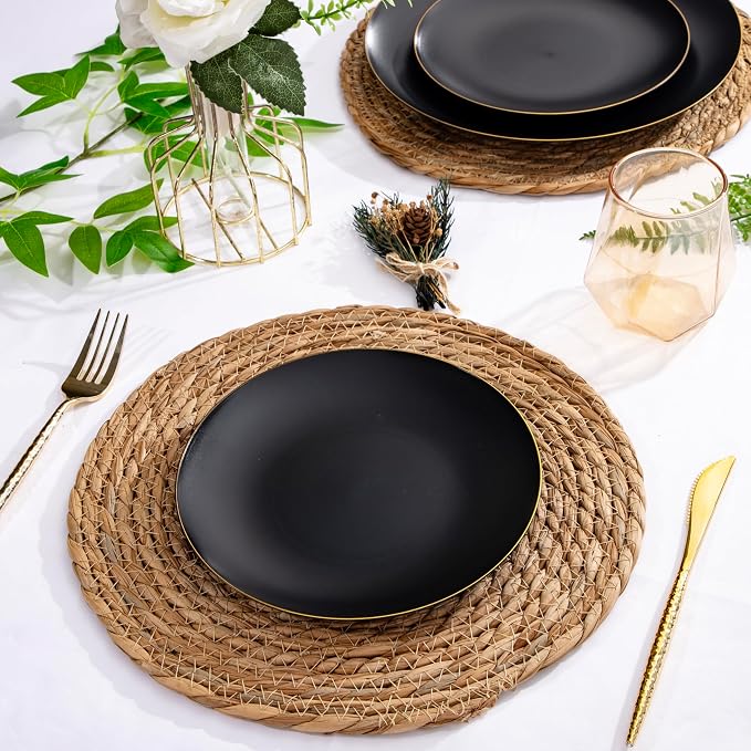 EI enjonirinjonir 80pcs Black Dessert Plates - Image 5
