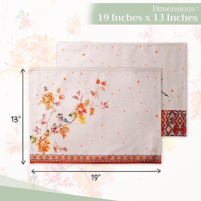 Maison d' Hermine Placemats Set of 4 Reusable 100% Cotton | Cloth Place Mats - Image 4