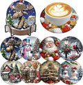 ijbnhd 8 PCS Christmas Diamond Art Coasters Kit 4X4inch | Christmas Diamond by ijbnhd