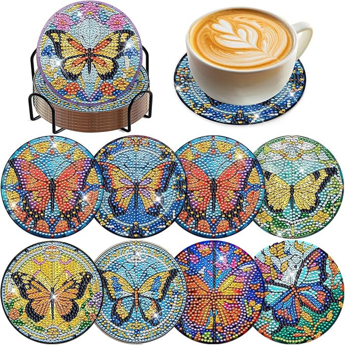 Butterfly Diamond Art Painting Coasters - Image 8