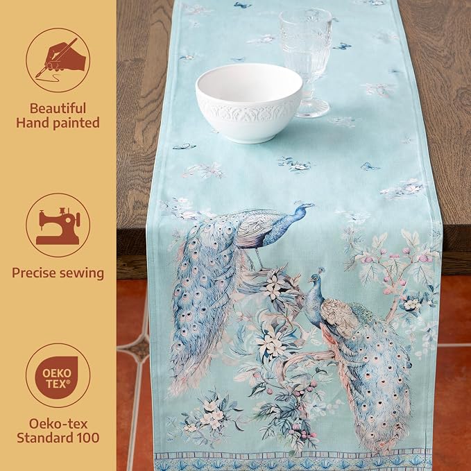 Maison d' Hermine Table Runner 100% Combed Cotton 14.5"x72" | Table Runners 72 - Image 2