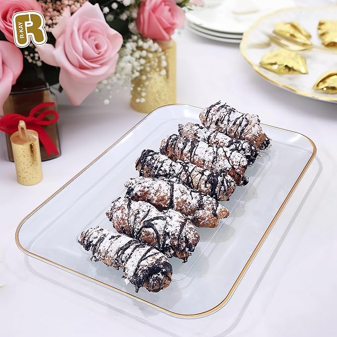 3 Pack Plastic Serving Trays for Party - Image 3