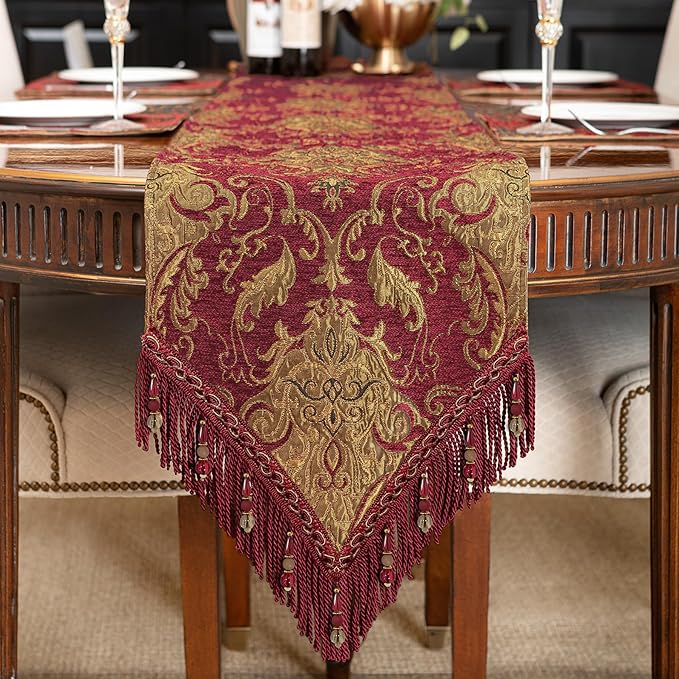 Loom and Mill Luxury Vintage Chenille Table Runner 90 Inches Long, 13x90 inch by LoomandMill