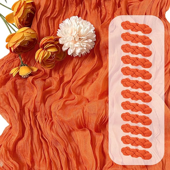 12 Pack Orange Cheesecloth Table Runner 17 x 108 Inch Gauze TableRunner Fabric by Unknown