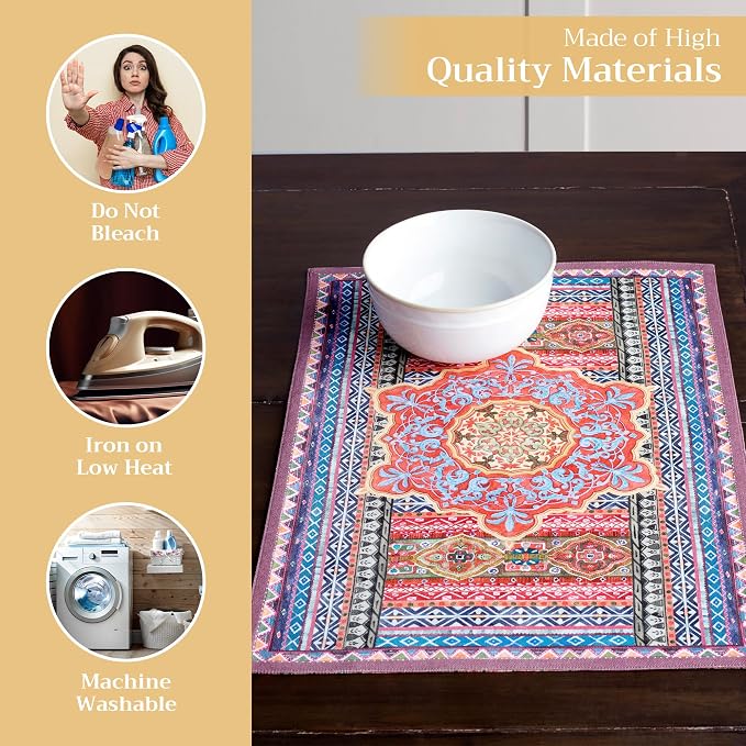 Maison d' Hermine Placemats Set of 4 Reusable 100% Cotton | Cloth Place Mats - Image 3