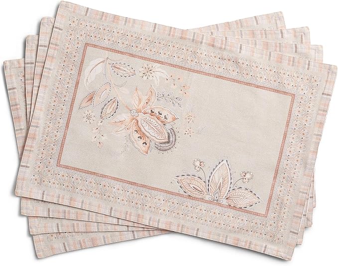 Maison d' Hermine Placemats Set of 4 Reusable 100% Combed Cotton | Cloth Place by MaisondHermine