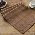 Linen Checked Farmhouse Table Runner, 13x108 Inches Roasted Brown | Raised Grid by ZEEMARTONLINE