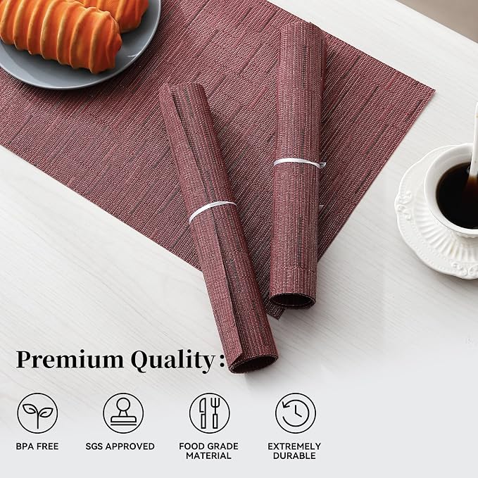 Leetaltree Burgundy Placemats Set of 4 - Image 2