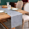 NEWISHER Farmhouse Rustic Faux Linen Solid Grey Table Runner 13x48inch | Grey by Newisher