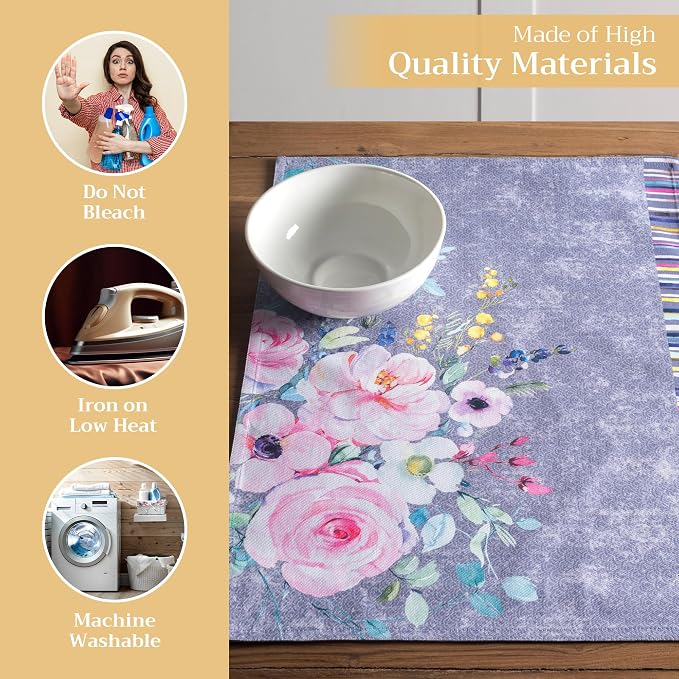 Maison d' Hermine Placemats Set of 4 Reusable 100% Cotton | Cloth Place Mats - Image 3