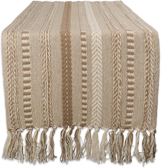 DII Farmhouse Braided Stripe Table Runner Collection by DII