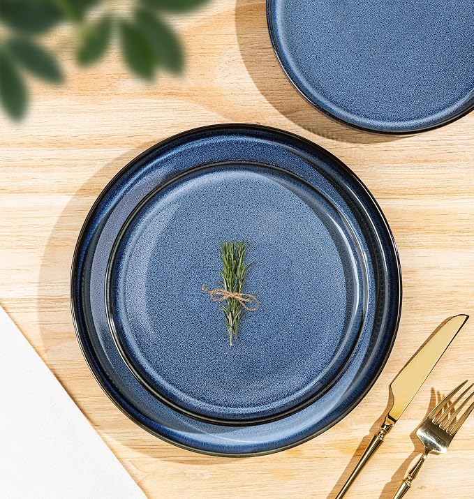 Ceramic Dinnerware Set for 6, 18-Piece Plates and Bowls Set | Lightweight - Image 2
