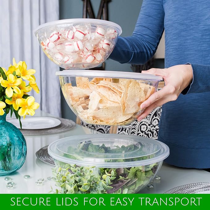 PLASTICPRO Disposable 48 Ounce Round Crystal Clear Bowls - Image 8