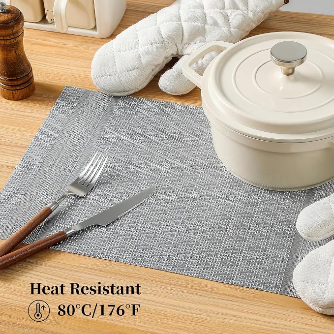 Leetaltree Lunar Grey Placemats Set of 12 - Image 4