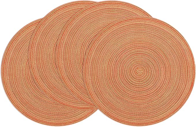 SHACOS Round Placemats Set of 4 Woven Braided Place Mats Table Placemats 15 by SHACOS