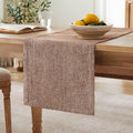 Burlap Style Farmhouse Table Runner, 14x72 Inches Brown | Thick Durable Fabric by ZEEMARTONLINE